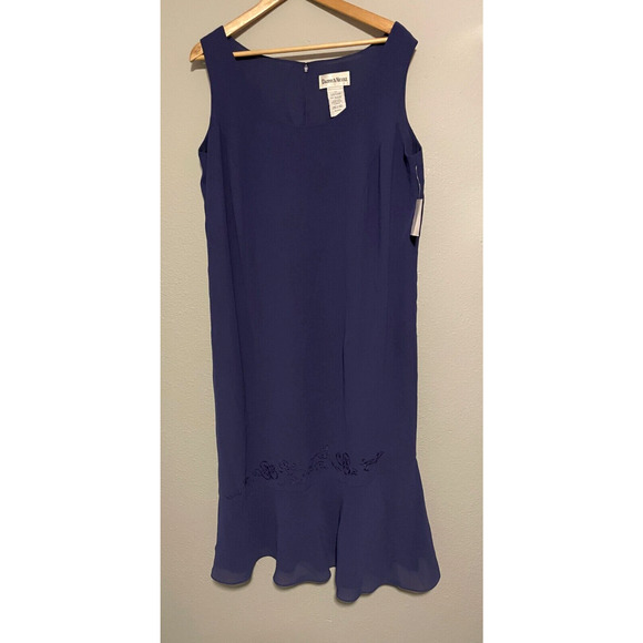 Danny & Nicole Dresses & Skirts - Danny & Nicole Womens Dress 16W Navy Chiffon Floral Embroidered Fairy Y2K NWT